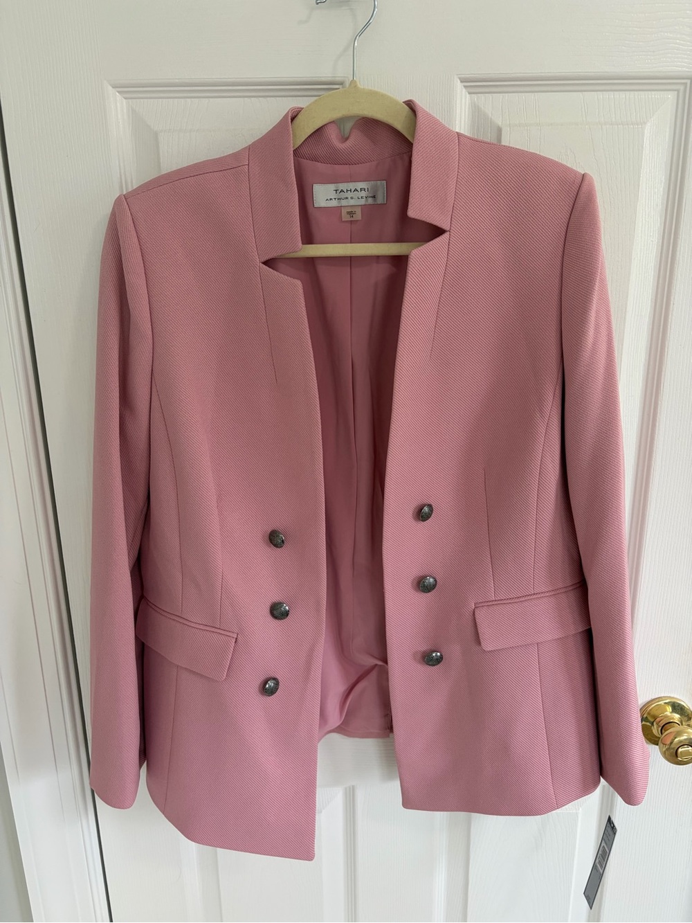 Tahari Blush Pink Double-Breasted Women's Blazer
